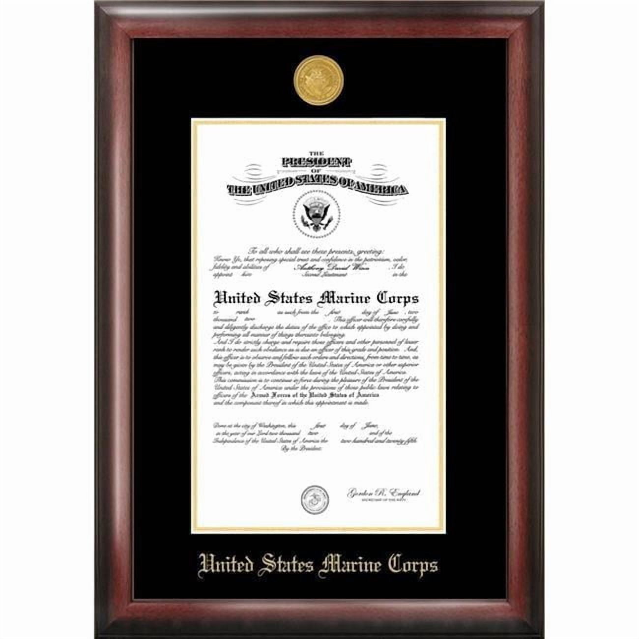 Campus Images MACG0018.5x11 8.5 x 11 in. Patriot Frames Marine Certificate Mahogany Frame with Gold Medallion