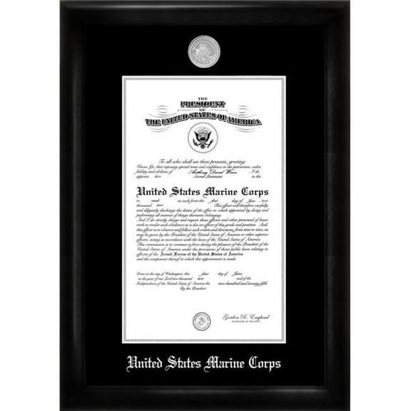 Patriot Frame's Marine 11x14 Certificate Black Frame Silver Medallion