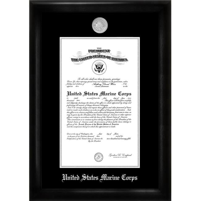 Campus Images MACS0028.5x11 8.5 x 11 in. Patriot Frames Marine Certificate Satin Black Frame with Silver Medallion