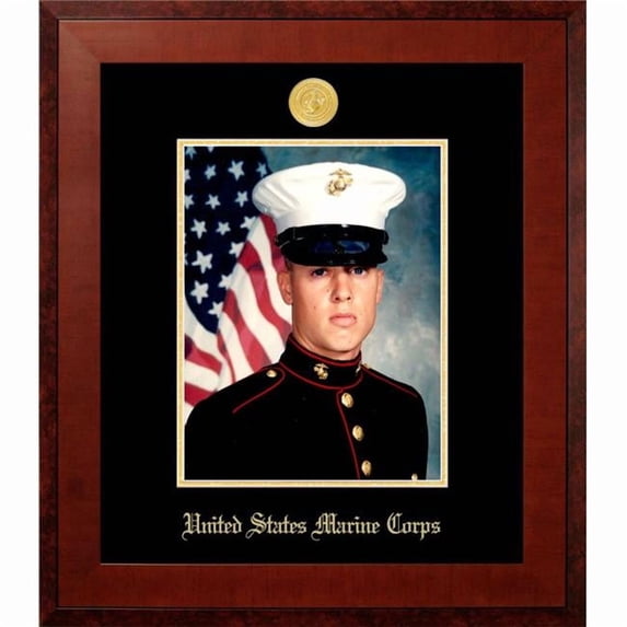 Campus Images MAPHO001 8 x 10 in. Patriot Frames Marine Portrait Honors Mahogany Frame with Gold Medallion
