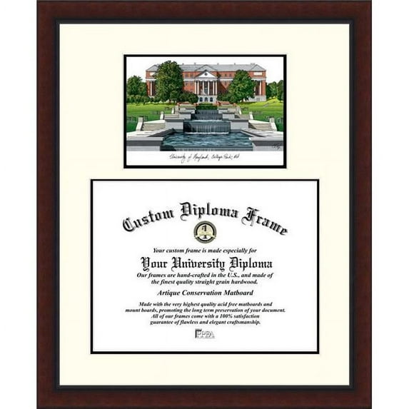 Campus Images MD998LV-1714 14 x 17 in. University of Maryland Legacy Scholar Diploma Satin Frame