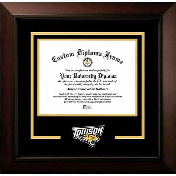 Campus Images MD999LBCSD-1411 11 x 14 in. Towson Tigers Logo Diploma Frame, Legacy Black Cherry Spirit
