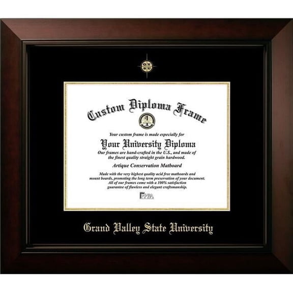 Campus Images MI980LBCGED-108 10 x 8 in. Grand Valley State Lakers Legacy Foil Seal Diploma Frame, Black Cherry