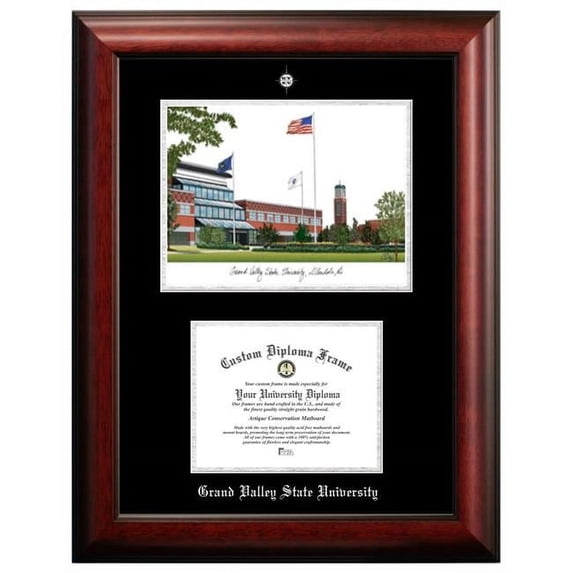 Campus Images MI980LSED-97 9 x 7 in. Grand Valley State University Silver Embossed Diploma Frame with Lithograph