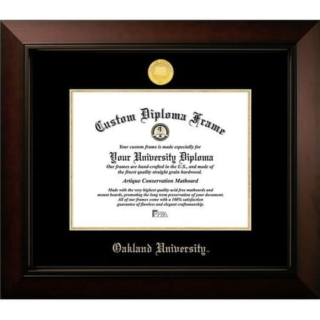 Campus Images MI984LBCGED-1185 11 x 8.5 in. Oakland University Legacy Embossed Diploma Frame, Black Cherry & Gold