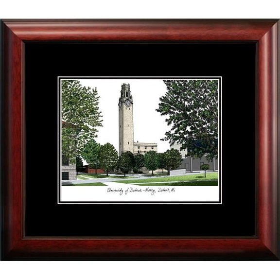 Campus Images MI985A 14 x 18 in. University of Detroit, Mercy University Academic Satin Mahogany Framed Lithograph
