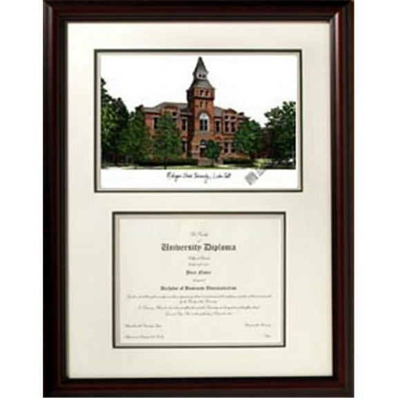 Campus Images MI988V Michigan State University Scholar Framed - Satin Stain Mahogany