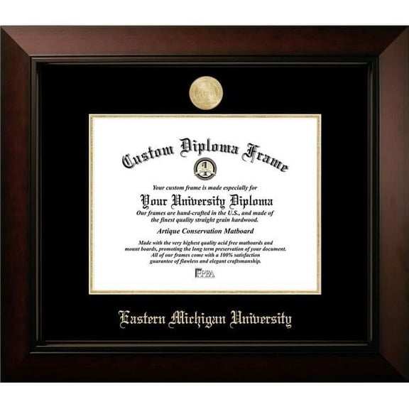 Campus Images MI995LBCGED-108 10 x 8 in. Eastern Michigan University Legacy Embossed Diploma Frame, Black Cherry & Gold