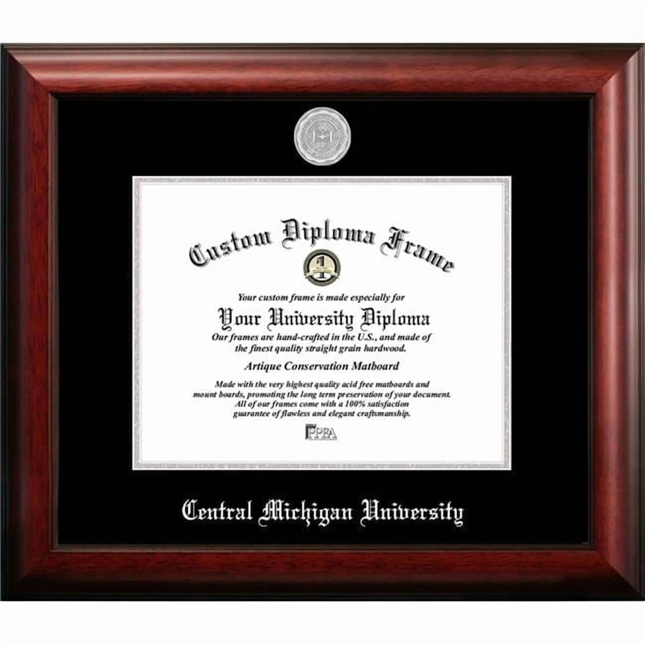 Campus Images MI999SED-1185 11 x 8.5 in. Central Michigan University Silver Embossed Diploma Frame