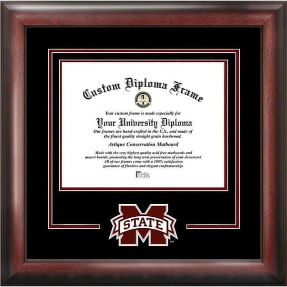Campus Images MS997SD-1185 11 x 8.5 in. Mississippi State University Bulldogs Spirit Diploma Frame - Satin Mahogany
