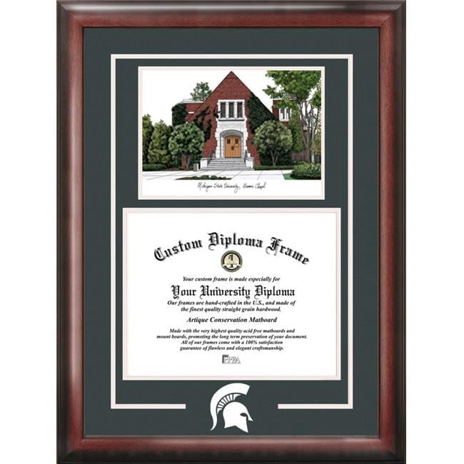 Campus Images MI990SG Michigan State University Alumni Chapel Spirit Graduate Frame with Campus Image