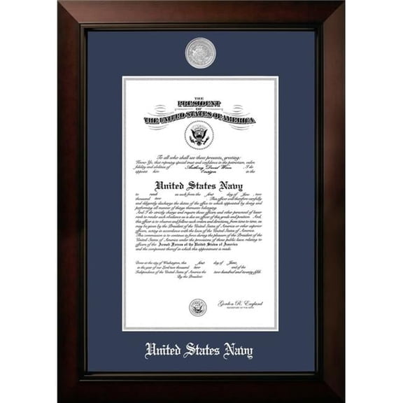 Campus Images NACLG002 10 x 14 in. Patriot Frames Navy Certificate Legacy Black Cherry Frame with Silver Medallion