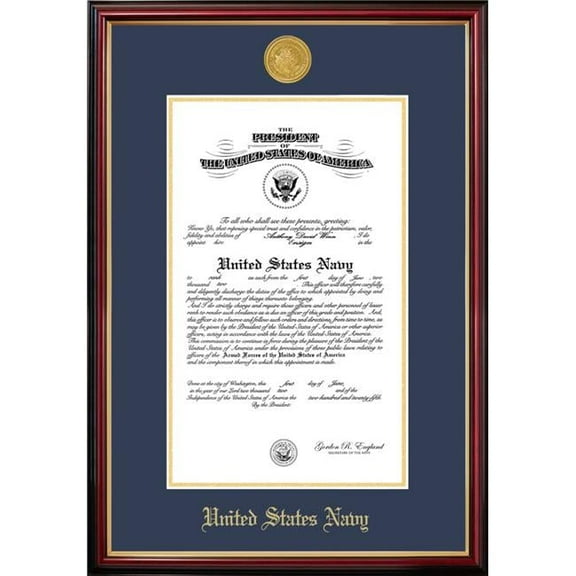 Campus Images NACPT00111x14 11 x 14 in. Patriot Frames Navy Certificate Petite Mahogany Frame with Gold Medallion
