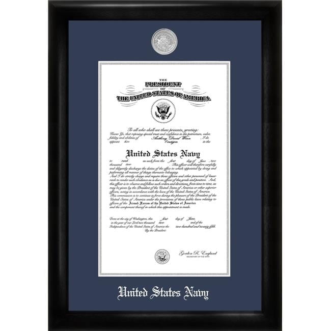 Campus Images NACS0028.5x11 8.5 x 11 in. Patriot Frames Navy Certificate Satin Black Frame with Silver Medallion