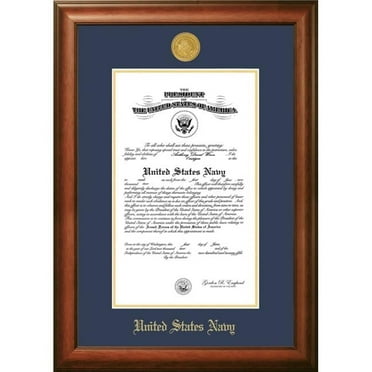 Campus Images NACSW0028.5x11 8.5 x 11 in. Patriot Frames Navy Certificate Satin Walnut Frame with Gold Medallion