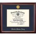 thumbnail image 1 of Campus Images NADPT001 8.5 x 11 in. Patriot Frames Navy Discharge Petite Mahogany Frame with Gold Medallion, 1 of 1