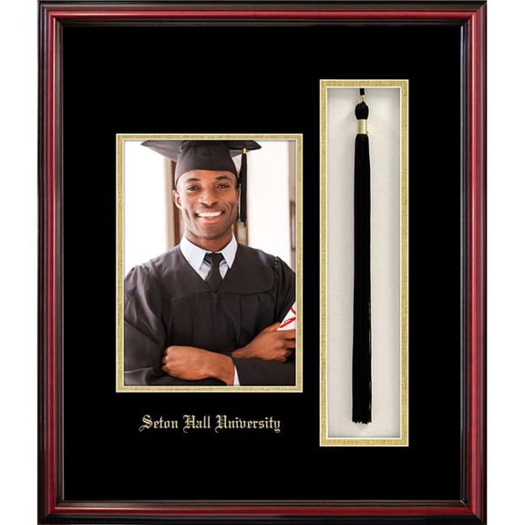 Campus Images NJ9975x7PTPC 5 x 7 in. Seton Hall Portrait Frame with Tassel Box Petite Cherry