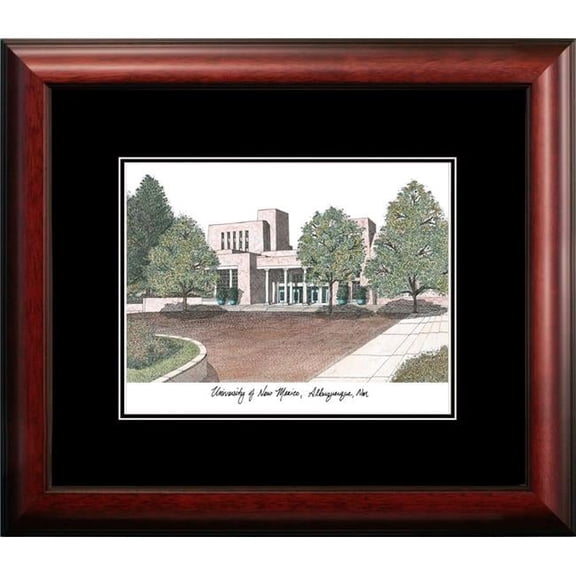Campus Images NM999A 14 x 18 in. University of New Mexico Academic Satin Mahogany Framed Lithograph