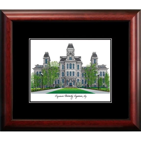 Campus Images NY999A 14 x 18 in. Syracuse University Academic Satin Mahogany Framed Lithograph