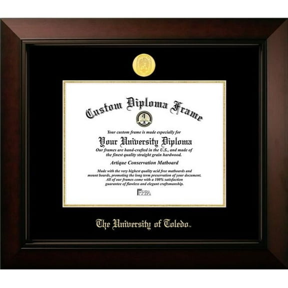 Campus Images OH985LBCGED-108 10 x 8 in. University of Toledo Legacy Embossed Diploma Frame, Black Cherry & Gold