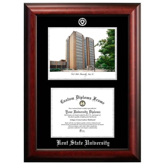 Campus Images OH989LSED-1185 11 x 8.5 in. Kent State University Silver Embossed Diploma Frame with Lithograph