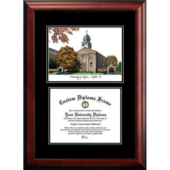 Campus Images OH994D-1185 8.5 x 11 in. University of Dayton Diplomate Diploma Satin Mahogany Frame