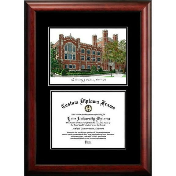 Campus Images OK998D-1185 8.5 x 11 in. University of Oklahoma Diplomate Diploma Satin Mahogany Frame