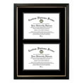 thumbnail image 1 of Campus Images PBGTBB01DD-1114 11 x 14 in. Double Degree Petite Black Gold Trim Certificate Frame with Double Black Mats, 1 of 1