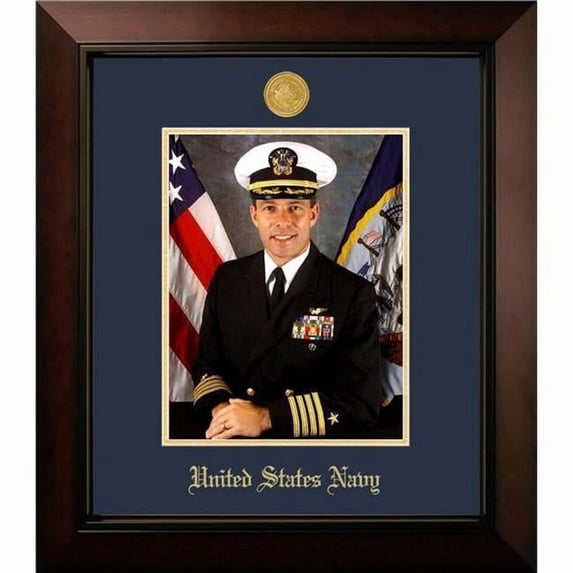 Campus Images Patriot Frames Navy Portrait Legacy Black Cherry Frame with Gold Medallion - 8 x 10 in.