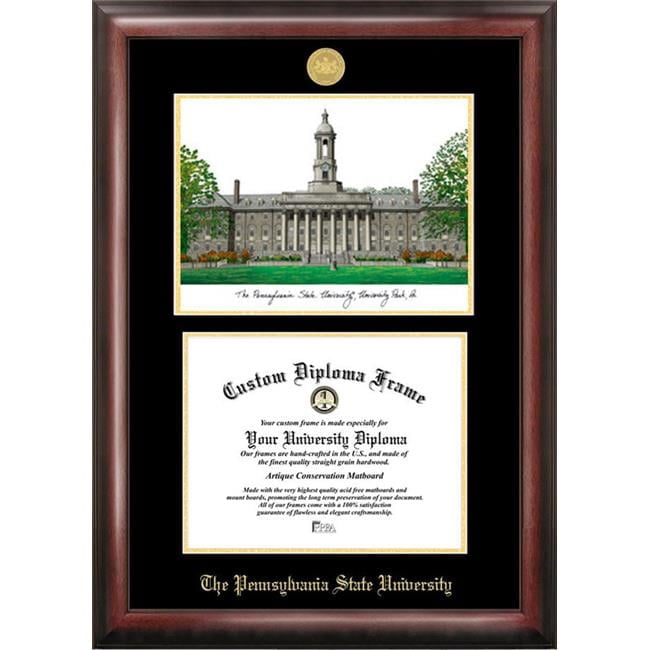 Campus Images PA994LGED Penn State University Gold embossed diploma frame with Campus Images lithograph