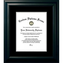 Campus Images SBBS0011014 10 x 14 in. Satin Certificate Frame with Black & Silver Mats, Black