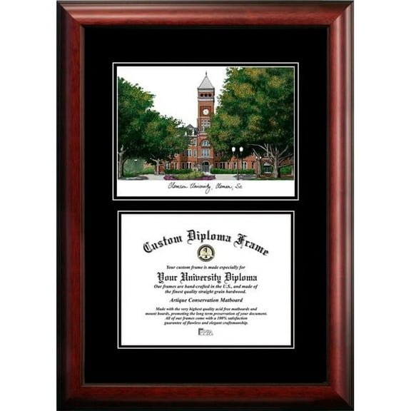 Campus Images SC994D-1185 11 x 8.5 in. Clemson University Diplomate Diploma Frame - Satin Mahogany