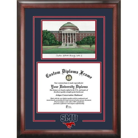 Campus Images TX944SG Southern Methodist University Spirit Graduate Frame with Campus Image