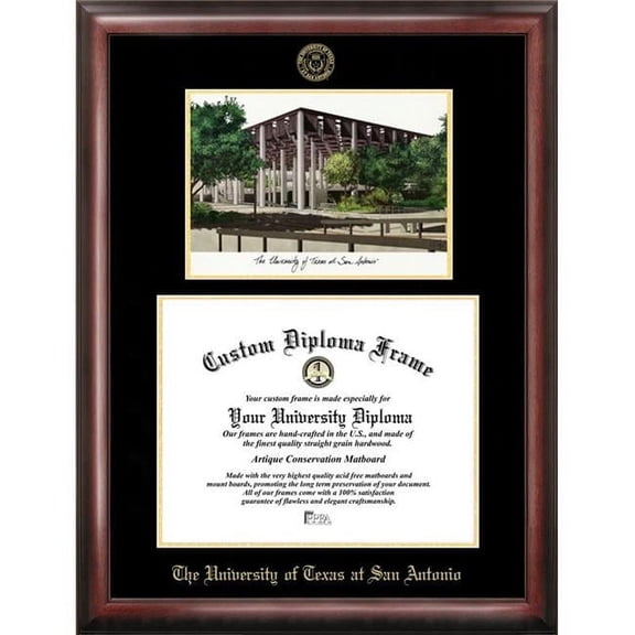 Campus Images TX948LGED University of Texas  San Antonio Gold embossed diploma frame with Campus Images lithograph