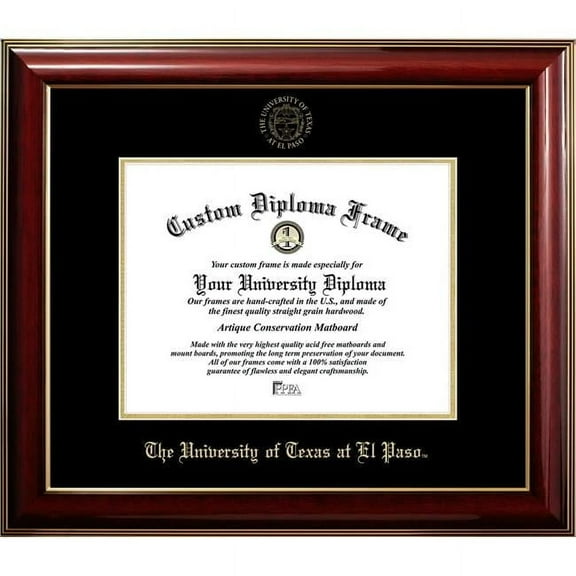 Campus Images TX951CMGTGED-1185 11 x 8.5 in. University of Texas, El Paso Diploma Frame, Classic Mahogany