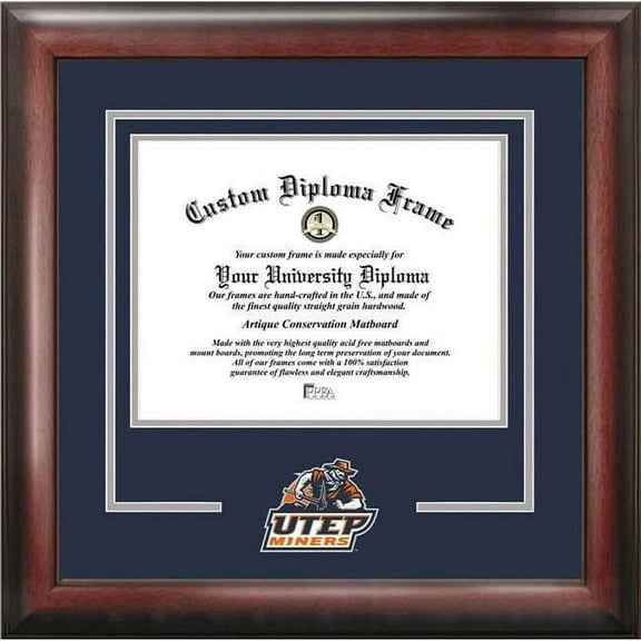 Campus Images TX951SD-1185 8.5 x 11 in. University of Texas, El Paso Spirit Diploma Satin Mahogany Frame