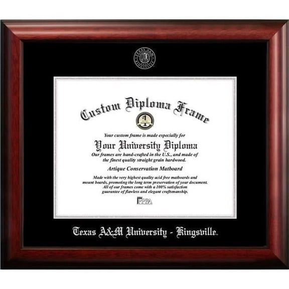 Campus Images TX982SED-1411 14 x 11 in. Texas A&M Kingsville University Silver Embossed Diploma Frame