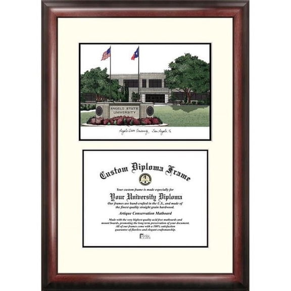 Campus Images TX999V Angelo State University ''Scholar'' Lithograph and Diploma Frame