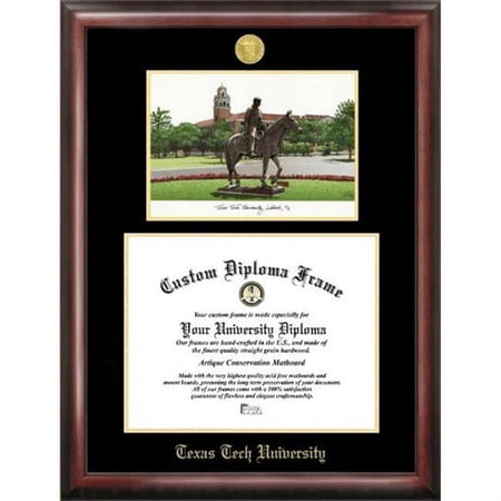 Campus Images Texas Tech University 11" x 14" Gold Embossed Diploma Frame with Campus Images Lithograph