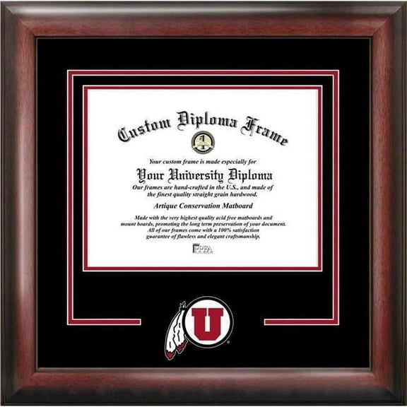 Campus Images UT995SD-1185 11 x 8.5 in. Utah Utes Spirit Diploma Frame - Satin Mahogany