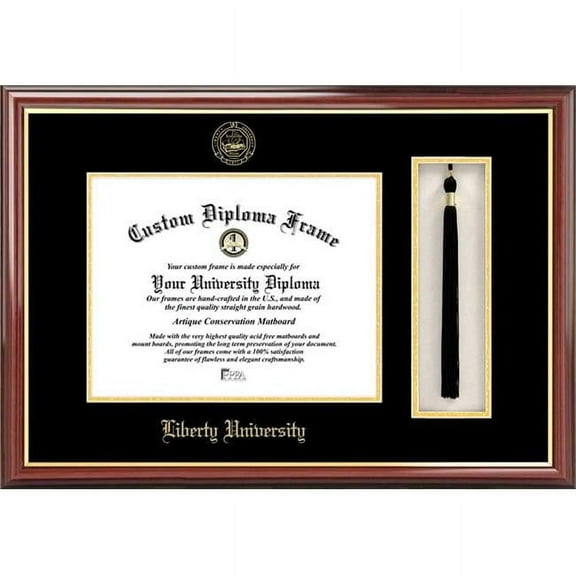 Campus Images VA989PMHGT-1185 11 x 8.5 in. Liberty University Tassel Box & Diploma Frame - Lacquer
