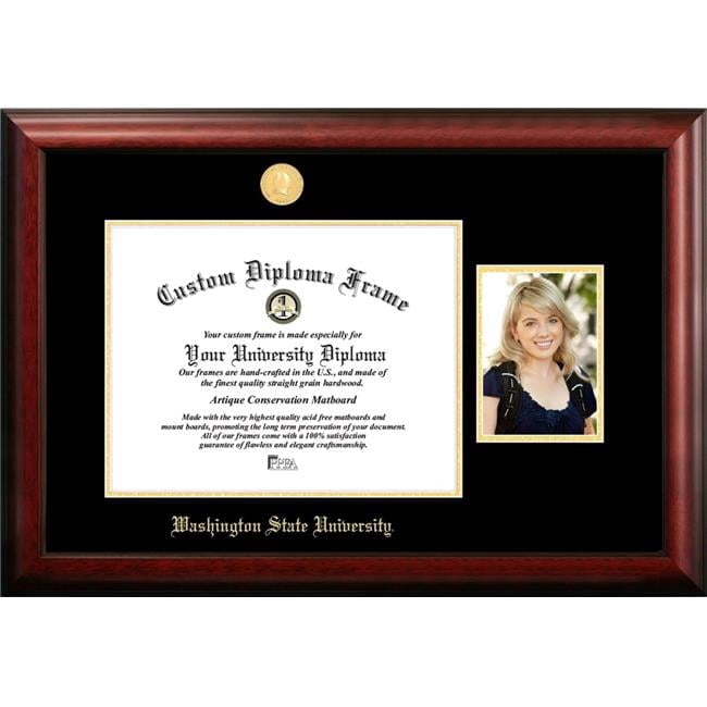 Washington State University 14w x 11h Gold Embossed Diploma Frame with 5 x7 Portrait