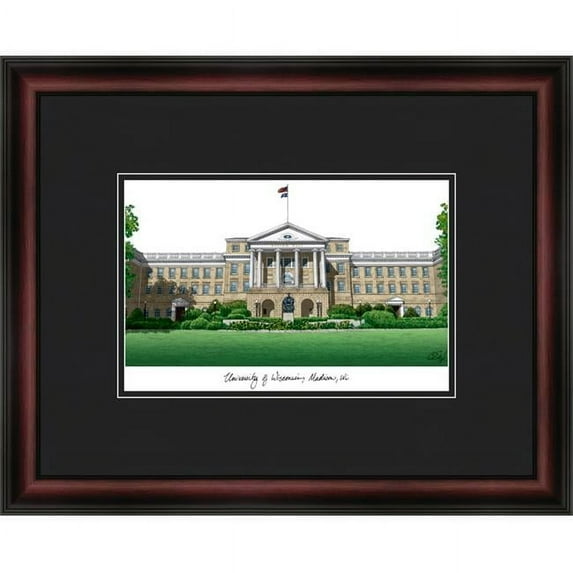 Campus Images WI995A 18'' x 14'' University of Wisconsin Madison Academic Lithograph Framed