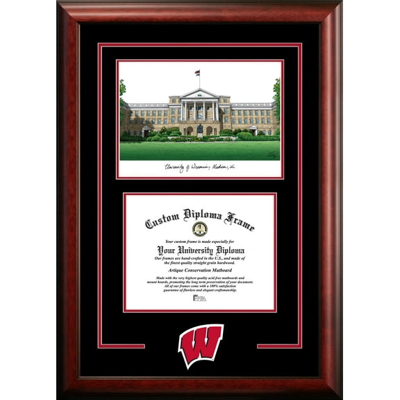 Campus Images WI995SG University of Wisconsin Spirit Graduate Frame with Campus Image