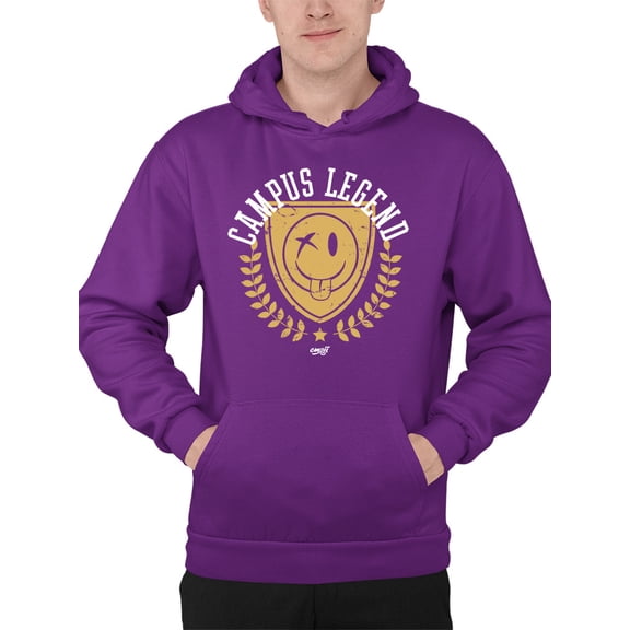Campus Legend Shield - Retro College Graphic Men's Hoodie