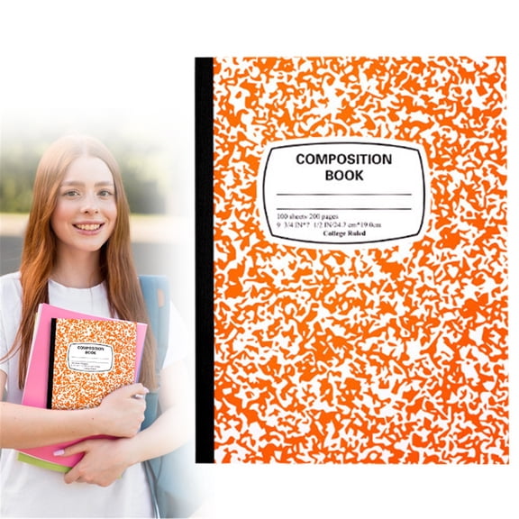 Campus Notebooks for School Notepads B5 Lined Notebook Sewn Journal with Divided Layout, 200 Pages Writing Planner Notebook for Daily Notes and Organization (Orange)