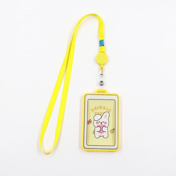 Campus Student Card Holder Easy Pull Buckle 0.5cm Thickened Card Electronic Card ID Card Bus Card Access Card Holder Lanyard