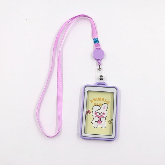 Campus Student Card Holder Easy Pull Buckle 0.5cm Thickened Card Electronic Card ID Card Bus Card Access Card Holder Lanyard