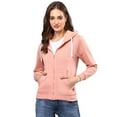 thumbnail image 1 of Campus Sutra Women Solid Stylish Casual Zipper Hooded Sweatshirts, 1 of 3