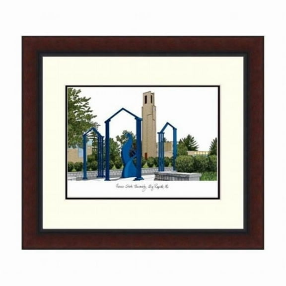 Campusimages MI979LR Ferris State University Legacy Alumnus Framed Lithograph